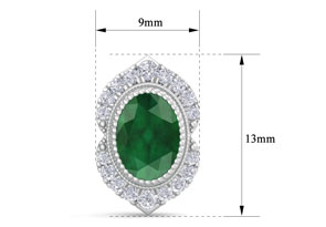 2 Carat Oval Shape Emerald Cut & Diamond Earrings In 14K White Gold (2.5 G), I/J By SuperJeweler