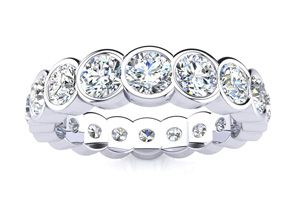 Platinum 1 3/4 Carat Round Diamond Bezel Set Eternity Ring (H-I, SI1), Size 4 By SuperJeweler