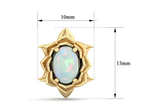 1.5 Carat Oval Shape Opal Ornate Stud Earrings In 14K Yellow Gold (3.5 G) By SuperJeweler