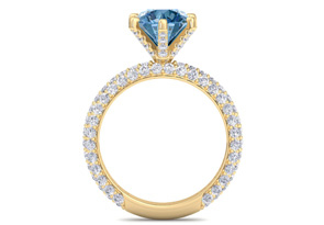3 Carat Blue Diamond Engagement Ring In 14K Yellow Gold (5.2 G) By SuperJeweler