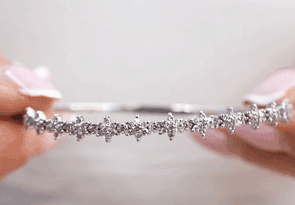 1 Carat Diamond Flower Bangle Bracelet In 14K White Gold (10 G), 7 Inches (J-K, I2) By SuperJeweler