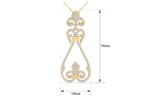 3/4 Carat Diamond Chandelier Necklace In 14K Yellow Gold (3.8 G), 18 Inches (H-I, SI2-I1) By SuperJeweler