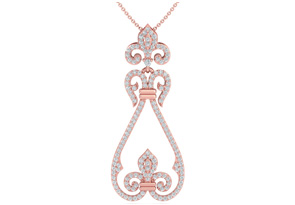 3/4 Carat Diamond Chandelier Necklace In 14K Rose Gold (3.8 G), 18 Inches (H-I, SI2-I1) By SuperJeweler