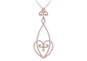 1 Carat Diamond Chandelier Necklace In 14K Rose Gold (4 G), 18 Inches (H-I, SI2-I1) By SuperJeweler