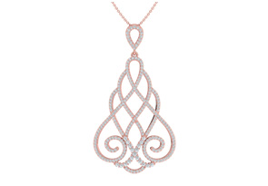 1.5 Carat Diamond Chandelier Necklace In 14K Rose Gold (5.2 G), 18 Inches (H-I, SI2-I1) By SuperJeweler