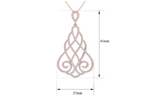 1.5 Carat Diamond Chandelier Necklace In 14K Rose Gold (5.2 G), 18 Inches (H-I, SI2-I1) By SuperJeweler