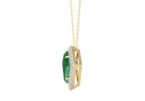1-3/4 Carat Kite Shape Emerald Cut Necklaces W/ Diamonds In 14K Yellow Gold (3.2 G), 18 Inch Chain (I-J, I1-I2) By SuperJeweler