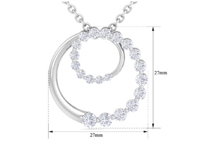 2 Carat Diamond Circle Necklace In 14K White Gold (4.5 G), 18 Inches (H-I, SI2-I1) By SuperJeweler