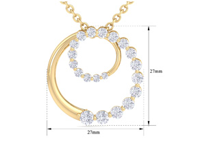 2 Carat Diamond Circle Necklace In 14K Yellow Gold (4.5 G), 18 Inches (H-I, SI2-I1) By SuperJeweler