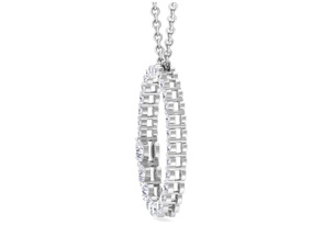 1 Carat Diamond Circle Necklace In 14K White Gold (2.4 G), 18 Inches (H-I, SI2-I1) By SuperJeweler