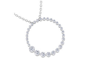 2 Carat Diamond Circle Necklace In 14K White Gold (3.4 G), 18 Inches (H-I, SI2-I1) By SuperJeweler
