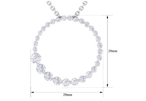 2 Carat Diamond Circle Necklace In 14K White Gold (3.4 G), 18 Inches (H-I, SI2-I1) By SuperJeweler