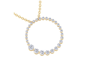 2 Carat Diamond Circle Necklace In 14K Yellow Gold (3.4 G), 18 Inches (H-I, SI2-I1) By SuperJeweler