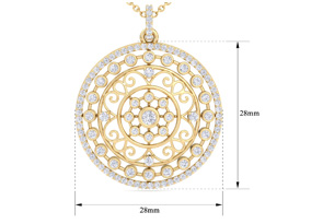 1 Carat Diamond Circle Statement Necklace In 14K Yellow Gold (5.2 G), 18 Inches (H-I, SI2-I1) By SuperJeweler
