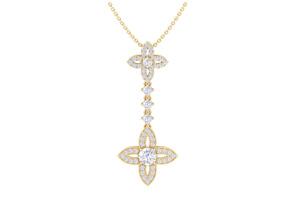 2 Carat Diamond Chandelier Necklace In 14K Yellow Gold (4.6 G), 18 Inches (H-I, SI2-I1) By SuperJeweler