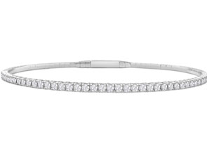 1 Carat Diamond Flexible Bangle Bracelet In 14K White Gold (6.5 G), 7 Inches (I-J, I1-I2) By SuperJeweler