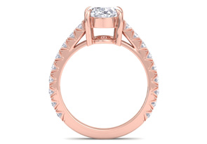 3 Carat Oval Shape Lab Grown Diamond Classic Engagement Ring In 14K Rose Gold (5.3 G) (G-H, VS2) By SuperJeweler