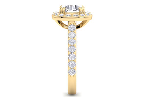 3 Carat Round Lab Grown Diamond Halo Engagement Ring In 14K Yellow Gold (5 G) (G-H, VS2) By SuperJeweler