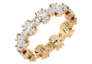 14K Yellow Gold (3.65 G) 3 1/2 Carat Oval & Round Moissanite Eternity Band, E/F, Size 7 By SuperJeweler