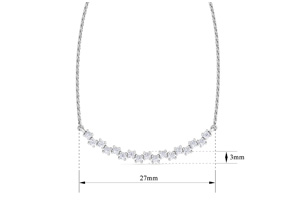 1/4 Carat Diamond Cluster Bar Necklace In Sterling Silver, 18 Inches (I-J, I1-I2) By SuperJeweler