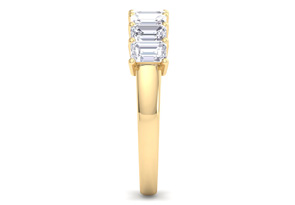 1 Carat Emerald Cut 7 7 Diamond Ring In 14K Yellow Gold (2.4 G) (G-H, SI1), Size 4 By SuperJeweler