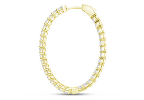 3 Carat Oval Shape Lab Grown Diamond Inside Out Hoop Earrings In 14K Yellow Gold (6 G) (G-H, VS2) By SuperJeweler