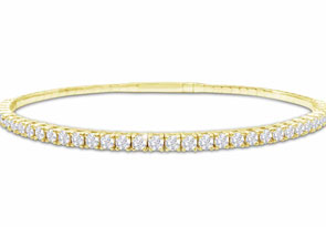1.5 Carat Diamond Flexible Bangle Bracelet In 14K Yellow Gold (7.2 G), 7 Inches (I-J, I1-I2) By SuperJeweler