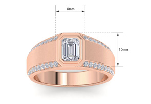 1 - 1.5 Carat Lab Grown Diamond Men's Engagement Ring In 14K White, Yellow & Rose Gold (9.2 G) - All Shapes Available, G-H By SuperJeweler