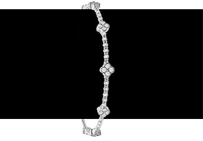 1/2 Carat Diamond Flower Flexible Bangle Bracelet In 14K White Gold (5.8 G), 7 Inches (I-J Color, I1-I2 Clarity) By SuperJeweler