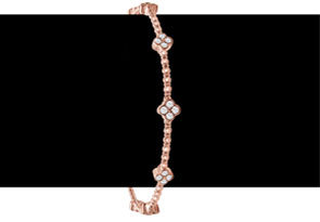 1/2 Carat Lab Grown Diamond Flower Flexible Bangle Bracelet In 14K Rose Gold (5.8 G), 7 Inches (G-H Color, VS2 Clarity) By SuperJeweler