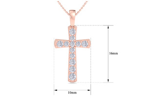 ThyDiamondâ¢ 1/4 Carat Diamond Cross Necklace In 14K Rose Gold (2.24 G), 18 Inches (I-J, I1-I2)