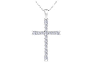 ThyDiamondâ¢ 1/3 Carat Diamond Cross Necklace In 14K White Gold (2.1 G), 18 Inches (I-J, I1-I2)