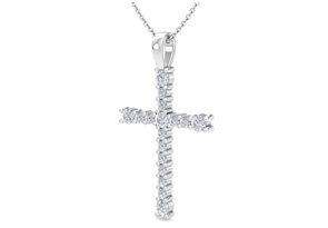 ThyDiamondâ¢ 1/3 Carat Diamond Cross Necklace In 14K White Gold (2.1 G), 18 Inches (I-J, I1-I2)
