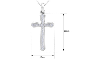 ThyDiamondâ¢ 0.15 Carat Diamond Cross Necklace In 14K White Gold (2.2 G), 18 Inches (I-J, I1-I2)