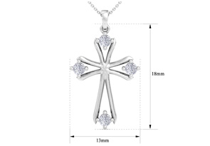 ThyDiamondâ¢ 0.40 Carat Diamond Cross Necklace In 14K White Gold (3.8 G), 18 Inches (I-J, I1-I2)