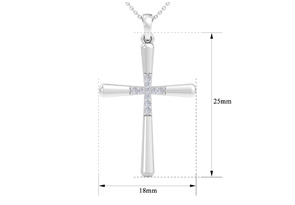 ThyDiamondâ¢ 0.08 Carat Diamond Cross Necklace In 14K White Gold (2.6 G), 18 Inches (I-J, I1-I2)