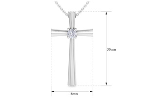 ThyDiamondâ¢ 1/5 Carat Diamond Cross Necklace In 14K White Gold (4.3 G), 18 Inches (I-J, I1-I2)