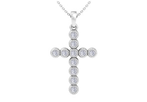 ThyDiamondâ¢ 1/5 Carat Diamond Cross Necklace In 14K White Gold (2.85 G), 18 Inches (I-J, I1-I2)