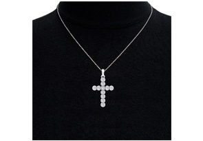 ThyDiamondâ¢ 1/5 Carat Diamond Cross Necklace In 14K White Gold (2.85 G), 18 Inches (I-J, I1-I2)