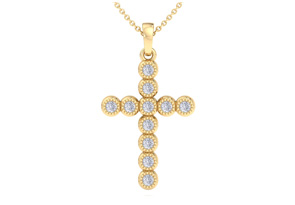 ThyDiamondâ¢ 1/5 Carat Diamond Cross Necklace In 14K Yellow Gold (2.85 G), 18 Inches (I-J, I1-I2)