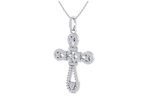 ThyDiamondâ¢ 1/2 Carat Diamond Cross Necklace In 14K White Gold (2.85 G), 18 Inches (I-J, I1-I2)