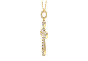 ThyDiamondâ¢ 1/2 Carat Diamond Cross Necklace In 14K Yellow Gold (2.85 G), 18 Inches (I-J, I1-I2)