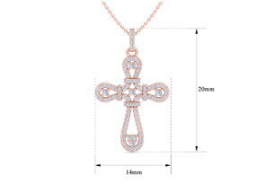 ThyDiamondâ¢ 1/2 Carat Diamond Cross Necklace In 14K Rose Gold (2.85 G), 18 Inches (I-J, I1-I2)