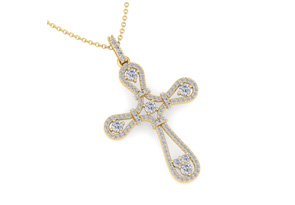 ThyDiamondâ¢ 1 Carat Diamond Cross Necklace In 14K Yellow Gold (2.85 G), 18 Inches (I-J, I1-I2)