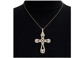 ThyDiamondâ¢ 1 Carat Diamond Cross Necklace In 14K Yellow Gold (2.85 G), 18 Inches (I-J, I1-I2)