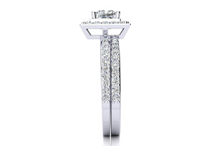 2 Carat Princess Cut Halo Lab Grown Diamond Bridal Ring Set In 14k White Gold (7 G) (G-H, VS2), Size 4 By SuperJeweler