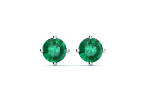 1/2 Carat Natural Emerald Stud Earrings In Sterling Silver By SuperJeweler