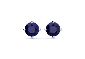 1/2 Carat Natural Blue Sapphire Stud Earrings In Sterling Silver By SuperJeweler