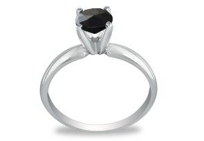2 Carat Black Diamond Solitaire Ring In 14K White Gold (2.2 G) By SuperJeweler