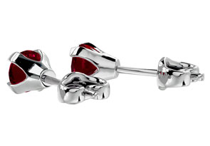 0.60 Carat Ruby Stud Earrings In 14K White Gold (0.3 G) FIlled By SuperJeweler